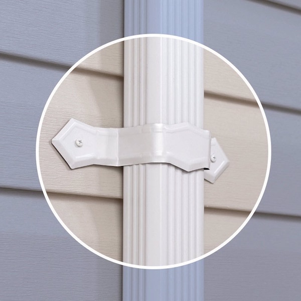 Amerimax Home Products Amerimax 0.25 in. H X 2 in. W X 13.5 in. L White Aluminum K Downspout Strap 2702950 - main